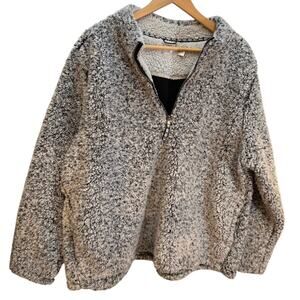 Women’s Soft & Cozy Gray Sherpa Fleece 1/4 Zip Thick Pullover Plus Sz 2X Fleece